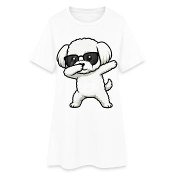 Dab du maltais - Robe T-shirt Femme - blanc - Devant