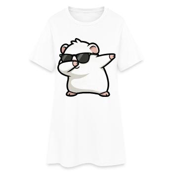 Tamponnement du blanc de cochon d’Inde - Robe T-shirt Femme - blanc - Devant