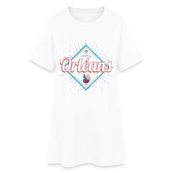 Orléans Loiret Frankreich Hahn Vintage Souvenir - Frauen T-Shirt-Kleid - Weiß - Vorne