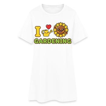 Jardinier Tournesol - Robe T-shirt Femme - blanc - Devant