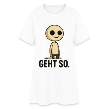 Geht so Cartoon Minimal - Frauen T-Shirt-Kleid - Weiß - Vorne