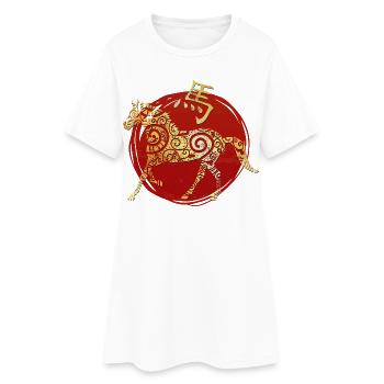 Horoscope du zodiaque chinois du cheval - Robe T-shirt Femme - blanc - Devant