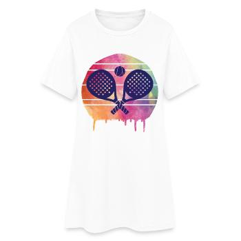 Padel Sport - Frauen T-Shirt-Kleid - Weiß - Vorne