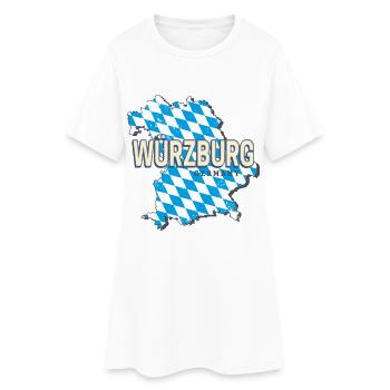 Carte murale rétro de la ville de Wurtzbourg, Bavière, Allemagne - Robe T-shirt Femme - blanc - Devant