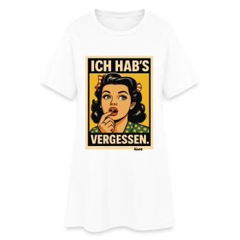 Ich Hab's Vergessen PopArt Dame - Frauen T-Shirt-Kleid - Weiß - Vorne
