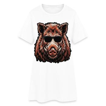 Summer Boar Sunglasses - Women’s T-Shirt Dress - white - Front