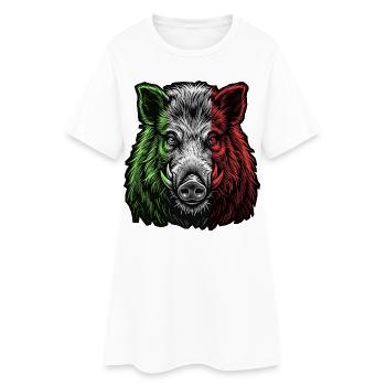 Sanglier Drapeau Italien Italien - Robe T-shirt Femme - blanc - Devant
