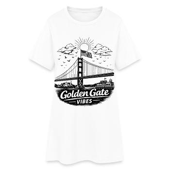 Golden Gate Vibes San Francisco Skyline - Robe T-shirt Femme - blanc - Devant