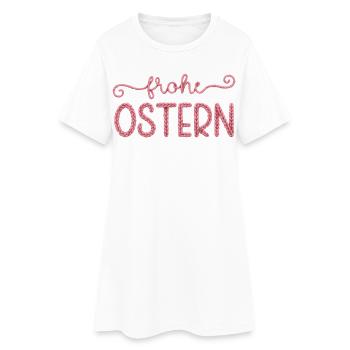 Frohe Ostern - Frauen T-Shirt-Kleid - Weiß - Vorne