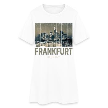 Souvenir d’art de la silhouette de la silhouette de Francfort, Allemagne - Robe T-shirt Femme - blanc - Devant