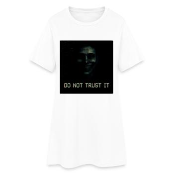 Vertraue dem Glitch Horror nicht - Frauen T-Shirt-Kleid - Weiß - Vorne
