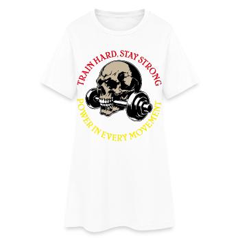 Restez Fort - Robe T-shirt Femme - blanc - Devant