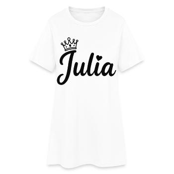 Juliette Nom Couronne Calligraphie personnalisée - Robe T-shirt Femme - blanc - Devant