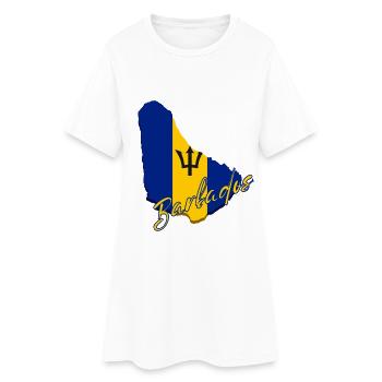 Carte du drapeau de la Barbade, j’adore la Barbade - Robe T-shirt Femme - blanc - Devant