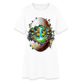 Eostre Spring Moon Happy Easter Ostara Blessings - Women’s T-Shirt Dress - white - Front