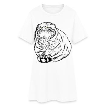 Gros chat - Robe T-shirt Femme - blanc - Devant