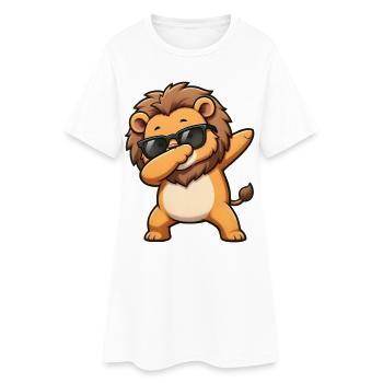 Dabbing Lion - Robe T-shirt Femme - blanc - Devant