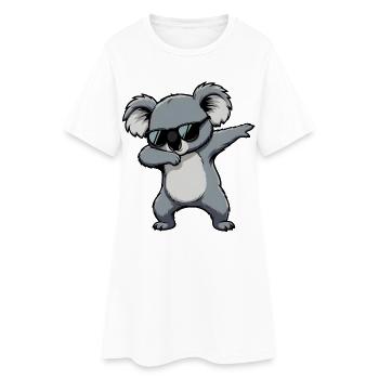 Taponage du koala - Robe T-shirt Femme - blanc - Devant