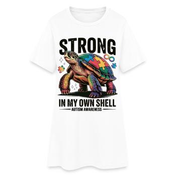 T-shirt Tortue de sensibilisation à l’autisme - Robe T-shirt Femme - blanc - Devant