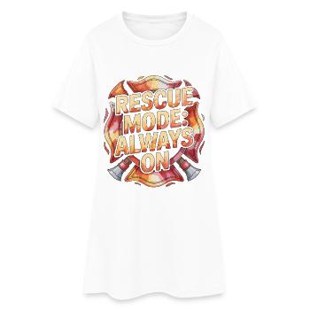 Fire Lieutenant Rescue Mode Always On Firefighting - Frauen T-Shirt-Kleid - Weiß - Vorne