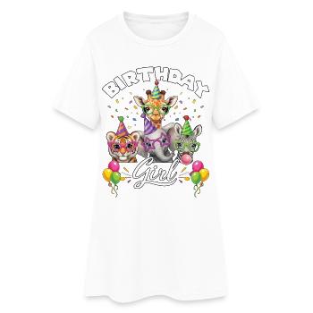 Anniversaire Anniversaire Animaux Zoo Jungle Zoo Anniversaire - Robe T-shirt Femme - blanc - Devant