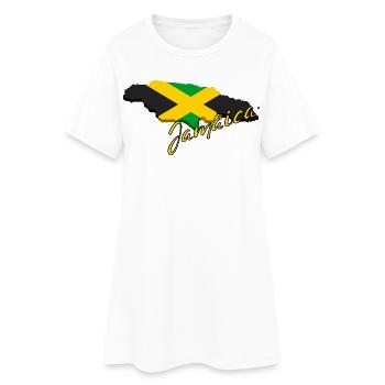 Karte mit der Flagge Jamaikas, ich liebe Jamaika - Frauen T-Shirt-Kleid - Weiß - Vorne
