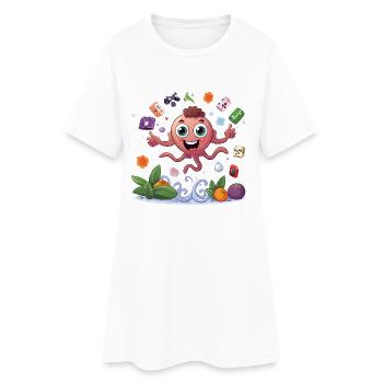 Calmars fruitiers colorés - Robe T-shirt Femme - blanc - Devant