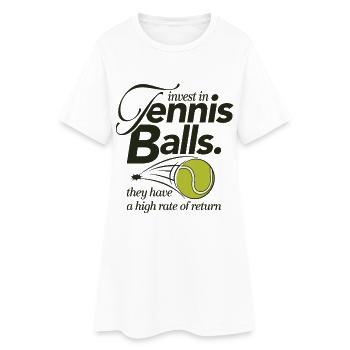 Invest in Tennis Balls Design for Tennis Players - Women’s T-Shirt Dress - white - Front