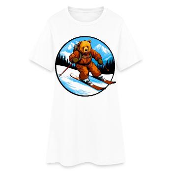Ski Bear - Robe T-shirt Femme - blanc - Devant