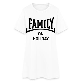 Famille en vacances (Vacances en famille / Concave / B) - Robe T-shirt Femme - blanc - Devant