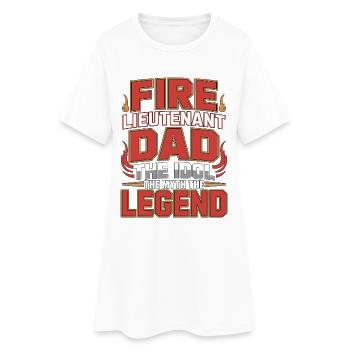 Lieutenant des pompiers Papa L’idole L’Officier de secours - Robe T-shirt Femme - blanc - Devant