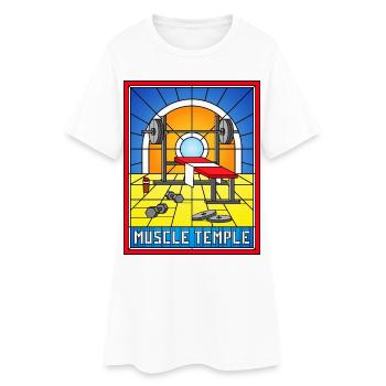 Gymnase en vitraux du temple musclé - Robe T-shirt Femme - blanc - Devant