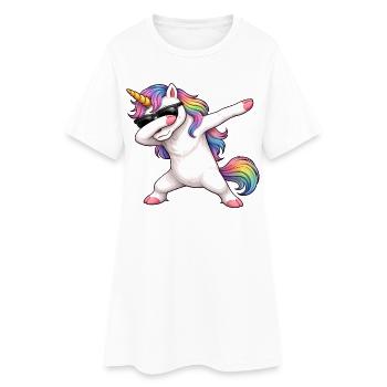 Dabbing Licorne - Robe T-shirt Femme - blanc - Devant