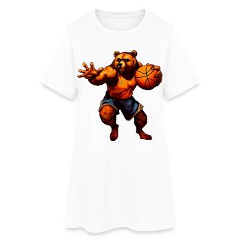 Bear Basketball Player - Women’s T-Shirt Dress - white - Front