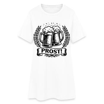 Santé chopes de bière couronne de laurier - Robe T-shirt Femme - blanc - Devant