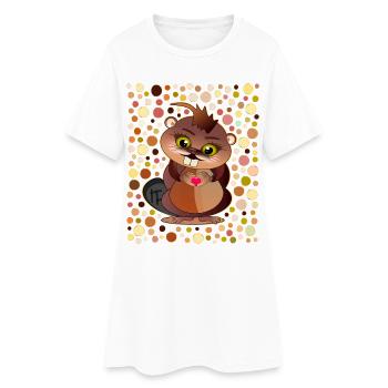 Beaver Dots - Women’s T-Shirt Dress - white - Front