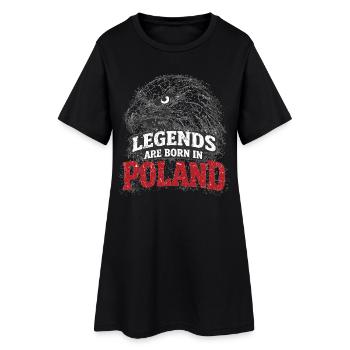 Légende polonaise : Aigle blanc – Orgueil & Tradition - Robe T-shirt Femme - noir - Devant