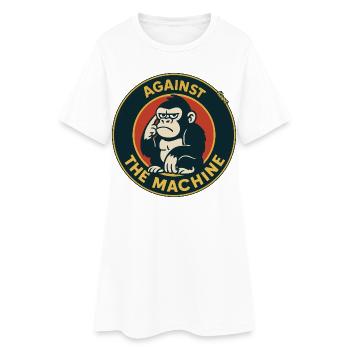 Logo Gorille contre la machine - Robe T-shirt Femme - blanc - Devant