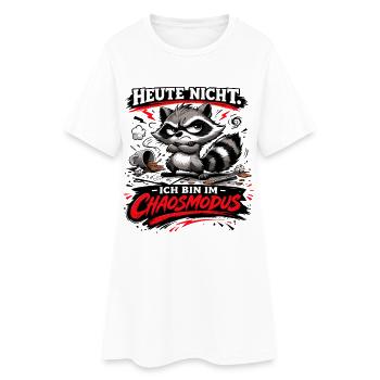 Heute nicht ich bin im Chaosmodus Waschbär - Frauen T-Shirt-Kleid - Weiß - Vorne
