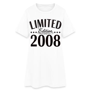 Limited Edition 2008 Geburtstag Vintage Retro - Frauen T-Shirt-Kleid - Weiß - Vorne