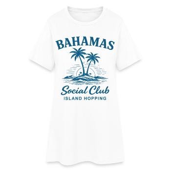 Saut d’île en île au Club social des Bahamas - Robe T-shirt Femme - blanc - Devant