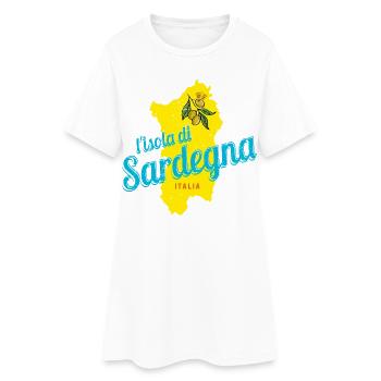 Sardinien Olive Italien Insel Vintage Souvenir - Frauen T-Shirt-Kleid - Weiß - Vorne