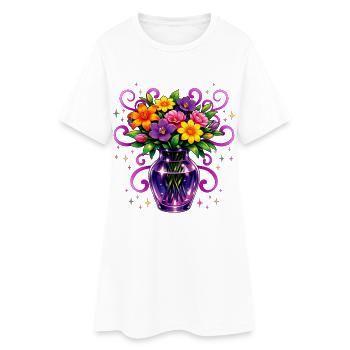 Beltane-Segnungen Mai-Day-Mystische Blume - Frauen T-Shirt-Kleid - Weiß - Vorne