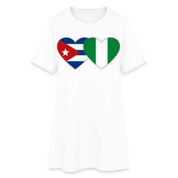 Drapeau du Nigeria Drapeau du cœur du Cuba - Robe T-shirt Femme - blanc - Devant