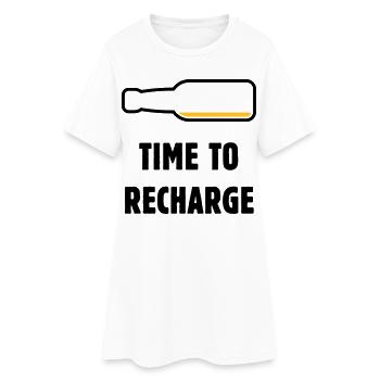 Temps de recharger (Bière / Bière / Pourriture 2C) - Robe T-shirt Femme - blanc - Devant