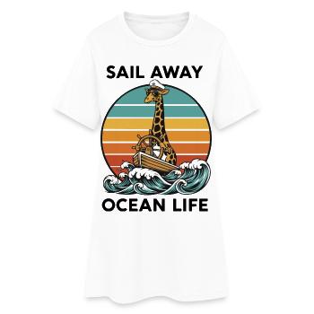 Girafe Marin Sail Away Ocean Life - Robe T-shirt Femme - blanc - Devant