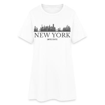Skyline de New York, silhouette de New York - Robe T-shirt Femme - blanc - Devant