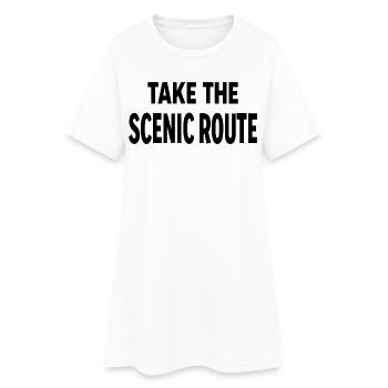 Prenez la route panoramique Abenteuer Reise Spruch - Robe T-shirt Femme - blanc - Devant