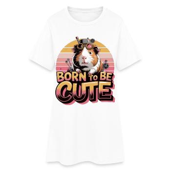 Chemise cochon d’Inde Né pour être mignonne Steampunk - Robe T-shirt Femme - blanc - Devant