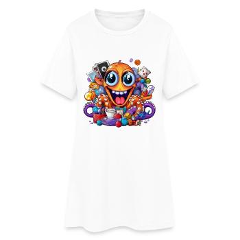 Un poulpe de butin drôle plein de trésors - Robe T-shirt Femme - blanc - Devant